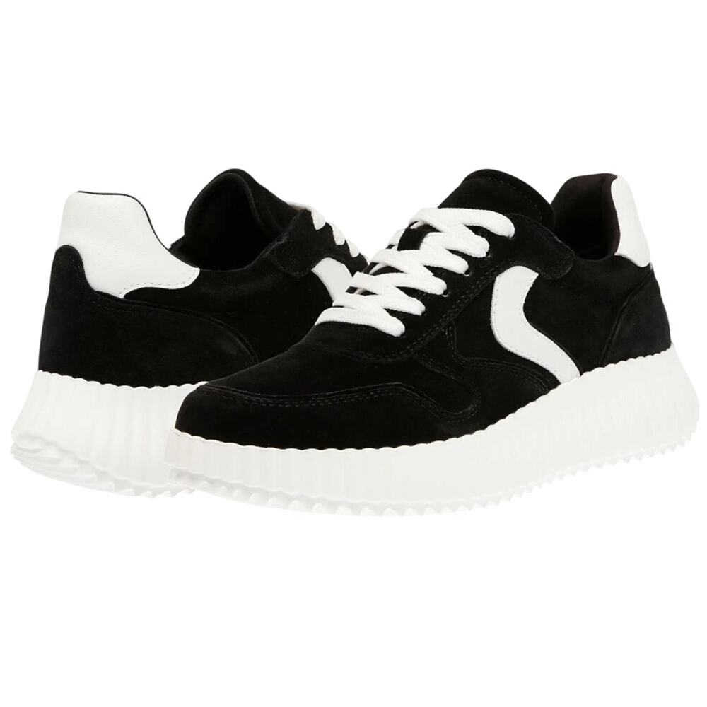 Steve Madden Womens Shereen Sneaker US 8 M Black Suede Lace-Up Closure NIB